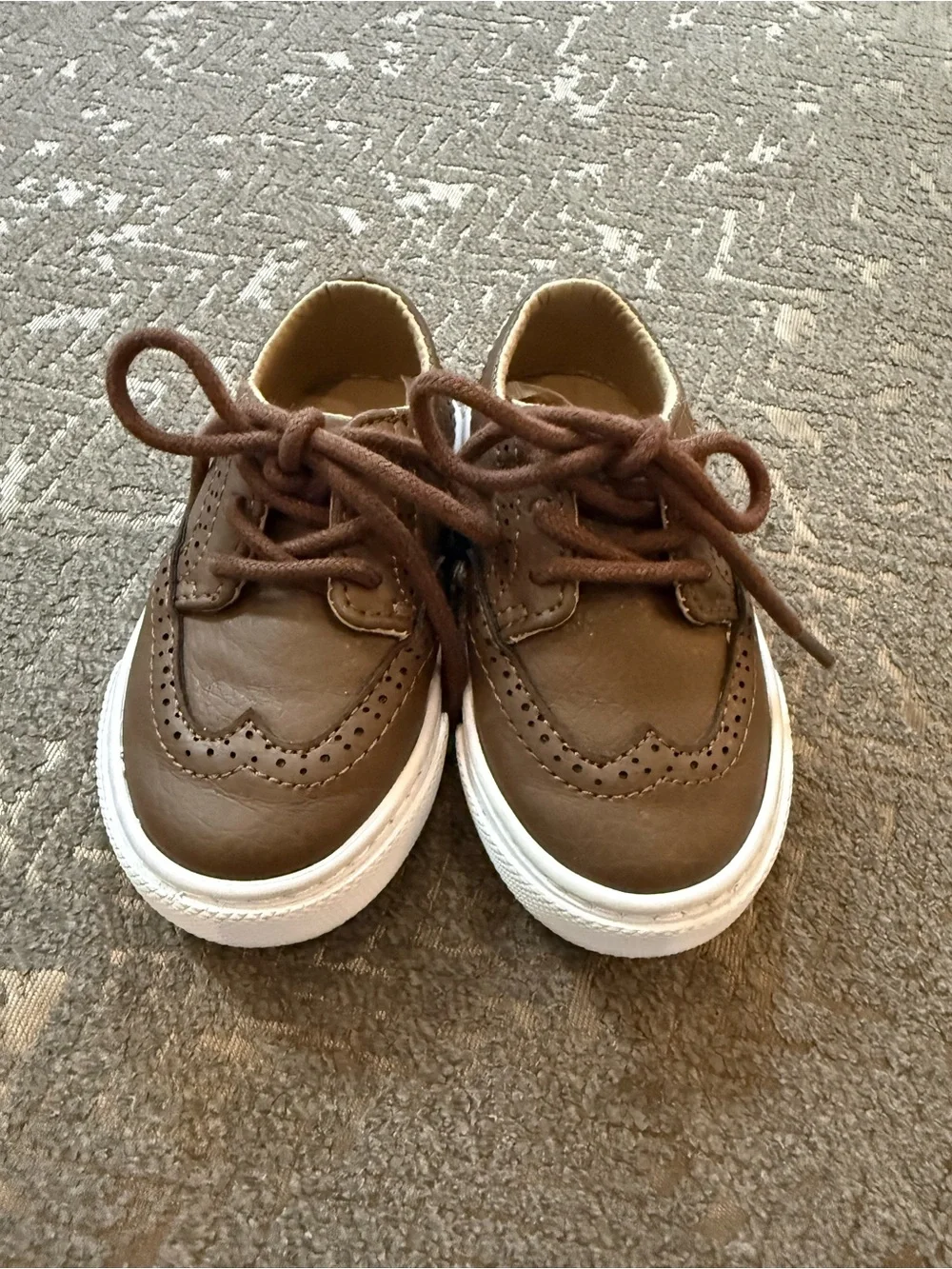 Janie and Jack Brown Wingtip-Style Kids Dress Shoes